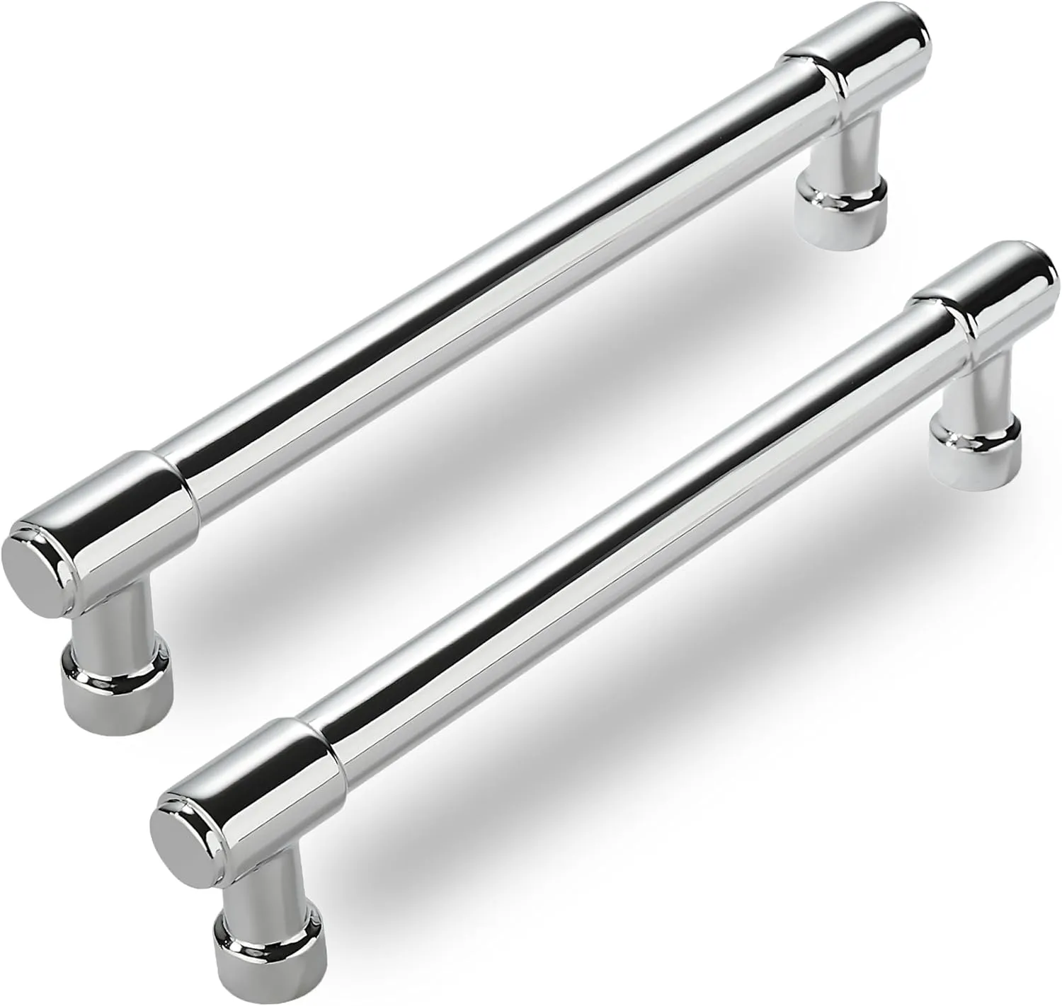 10 Pack Polished Chrome Cabinet Pulls,5 Inch(128mm) Hole Centers Cabinet Handles Kitchen Hardware for Cabinets and Drawer