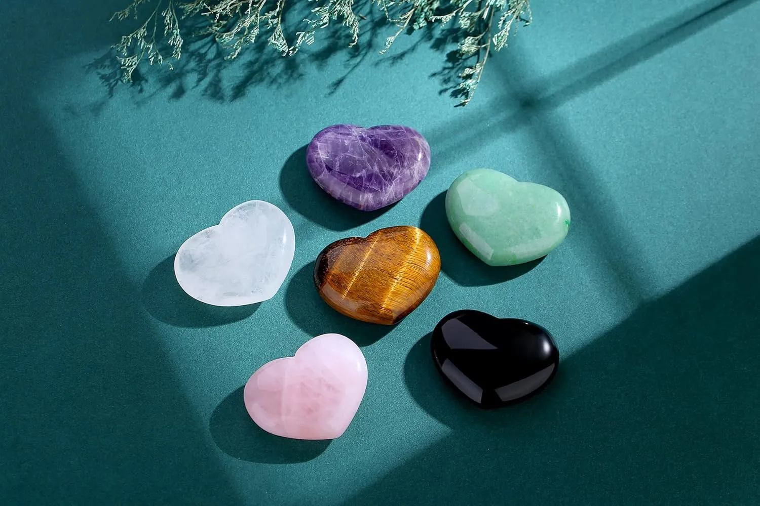 1.8" Large Heart Stone Green Aventurine Healing Crystals Stones Pocket Meditation Palm Worry Gemstone Home Bedroom Office 2023 Minimalism Room Decor Mother's Day Gift