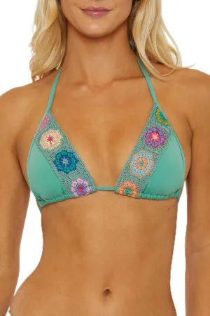 1969 Triangle Bikini Top, Adjustable, Tie Back, Swimwear Separates for Women