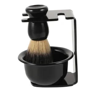1set Elegant Shaving Set Nylon Bristle Brush Ergonomic Shaving Bowl Holder for Men for Smooth Shops Convenient Beard Care Kit