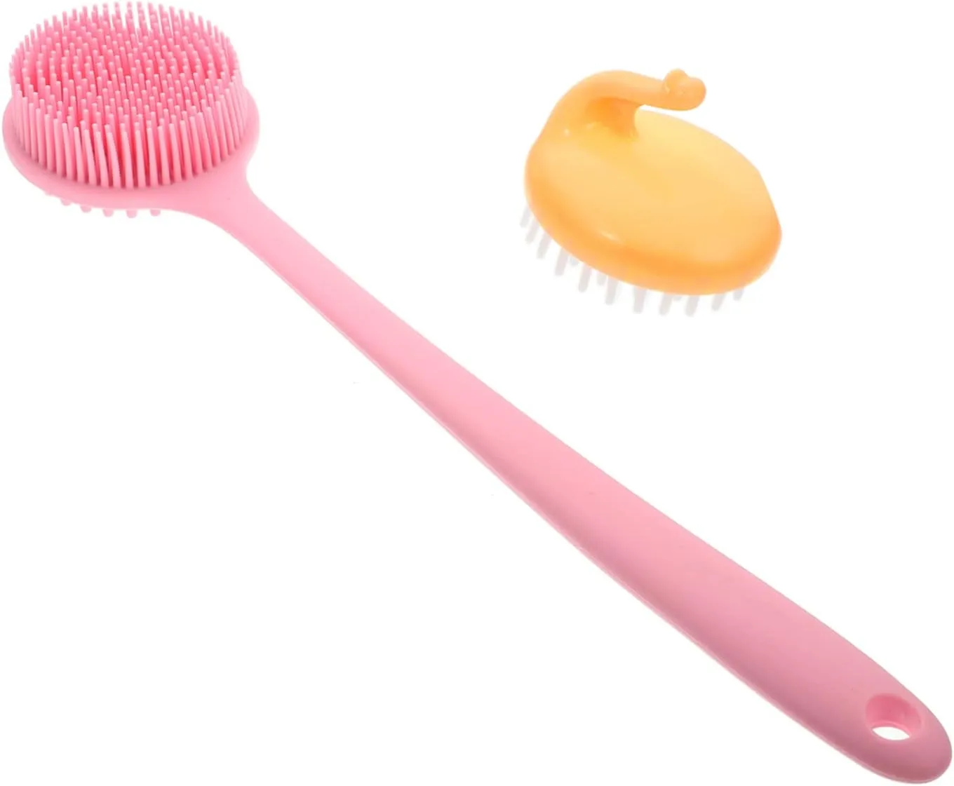 1Set Long Handle Silicone Bath Brush Ergonomic Shower Scrubber for Deep Cleansing Massage Comfortable Durable Back Brush for All Skin