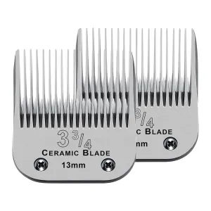 2 Packs 3-3/4 Detachable Replacement Ceramic Blades,Compatible with Andis/oster Classic 76/Star-Teq/Power-Teq/A5 Clipper,Size,Cut Length 1/2"(13mm)