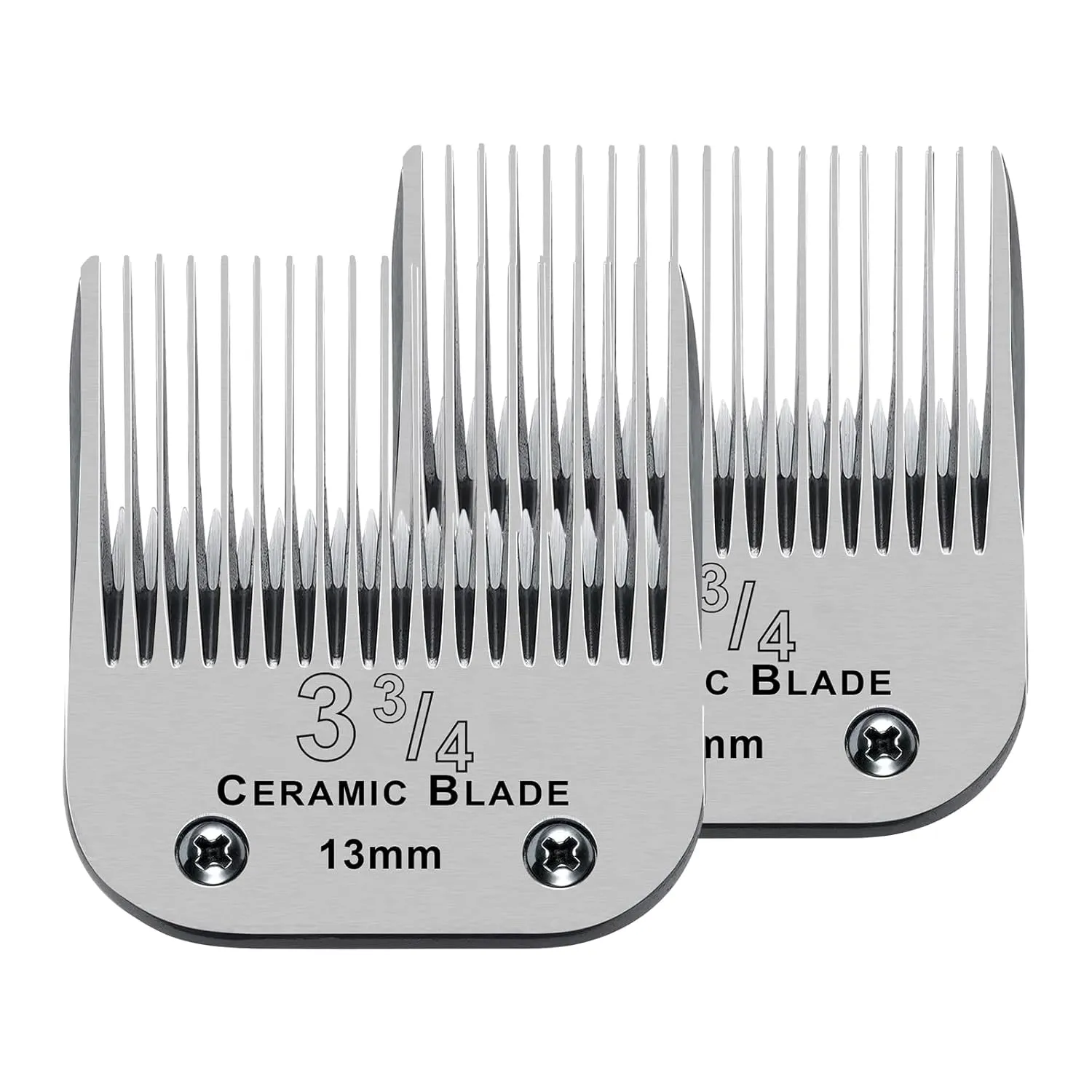 2 Packs 3-3/4 Detachable Replacement Ceramic Blades,Compatible with Andis/oster Classic 76/Star-Teq/Power-Teq/A5 Clipper,Size,Cut Length 1/2"(13mm)