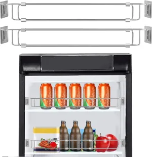 2 Packs RV Refrigerator Tension Rods - 13.8-25.6in Adjustable Stainless Steel Camper Fridge Bars to Hold Food Drinks in Place, Travel Trailer Kitchen Must Haves Essentials Accessories