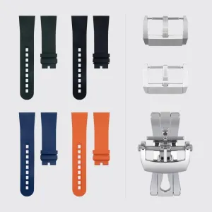 23.0Mm Fluorous Rubber Soft Watch Band For Blancpain Strap Fifty Fathoms 5000 5015 Black Belt Bracelets Replacement
