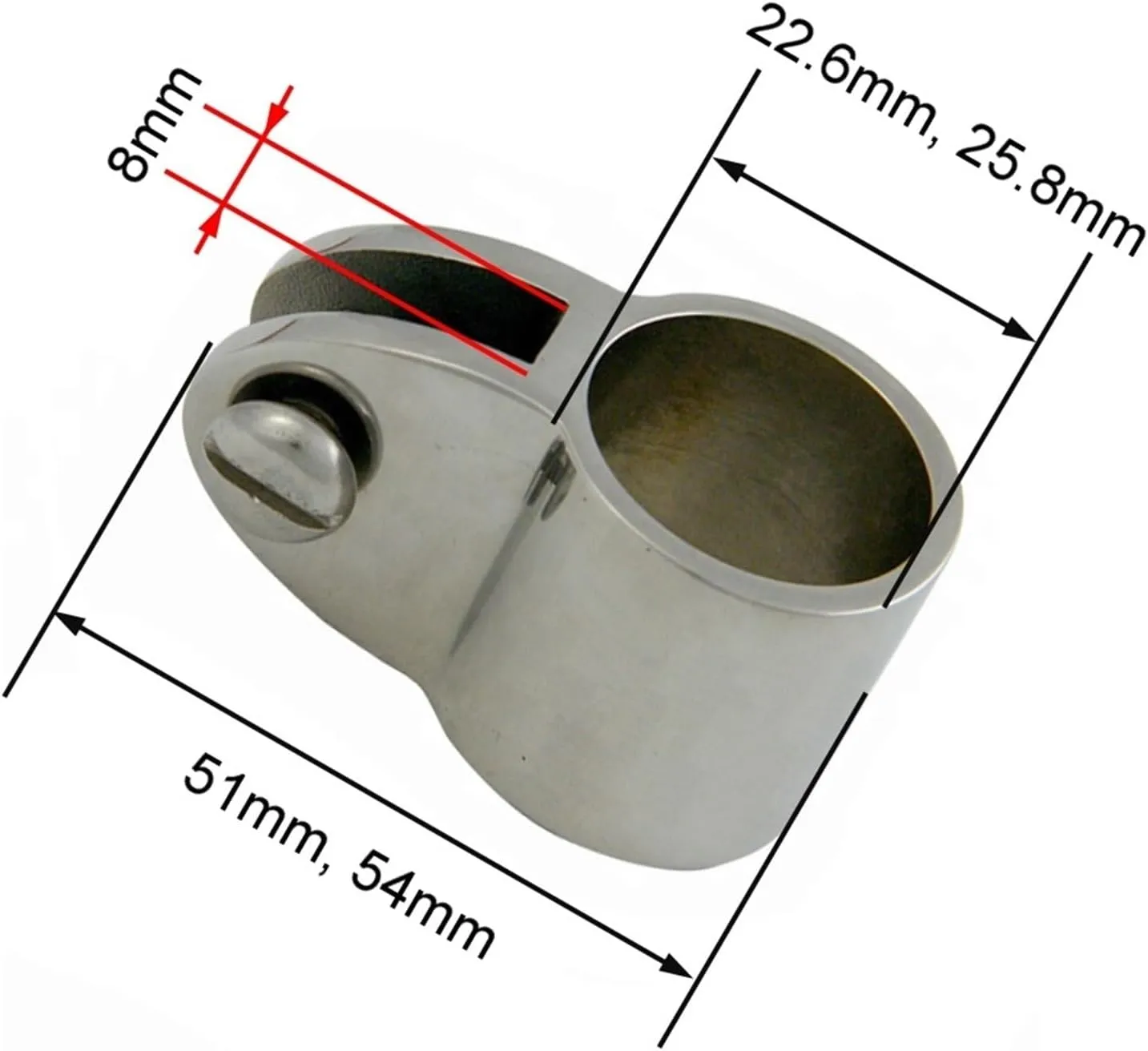 2PCS 7/8" 1" Stainless Steel 316 Top Jaw Slide Cap Bimini Railing Fitting Mirror Polish for Yacht Boat Hardware