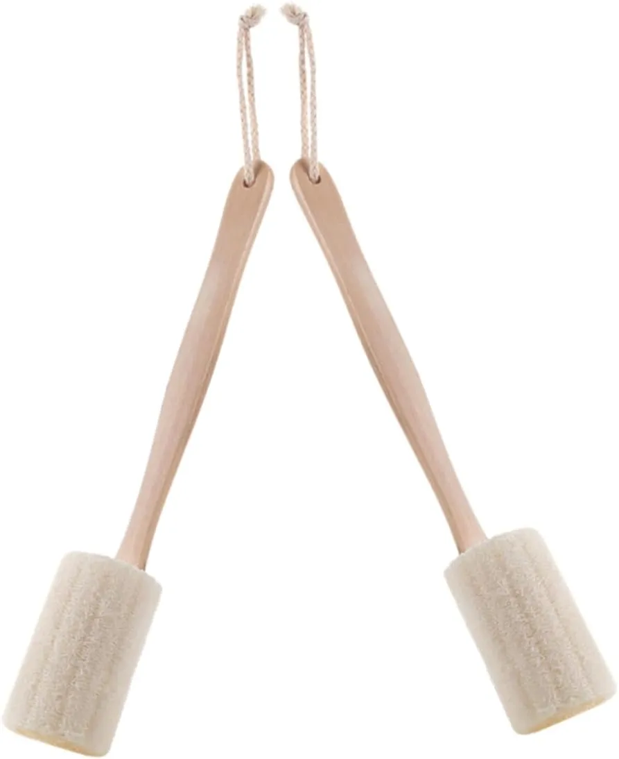 2pcs Loofah Back Brush Handle Exfoliating Bath Tool for Shower Back Scrubbing Gentle Soft Bristles for Comfortable Cleansing and Relaxing Massage