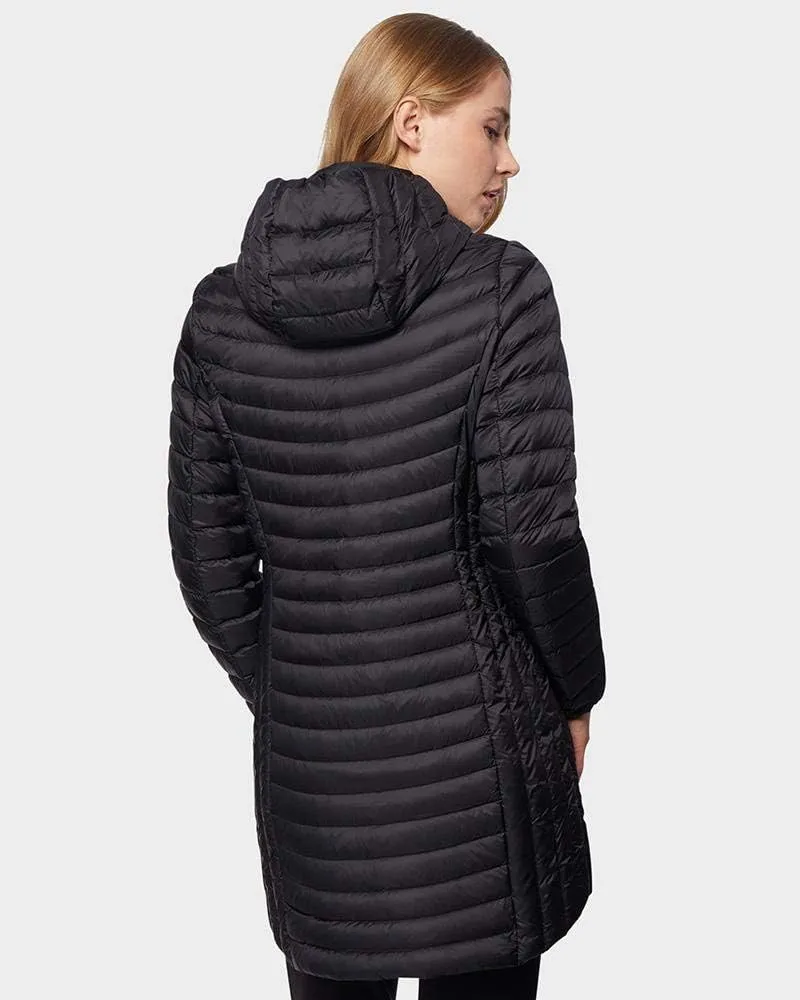 32 Degrees Women's 3/4 Ultra-Light Down Jacket| Slim Fit | Detachable Hood | Water Repellant
