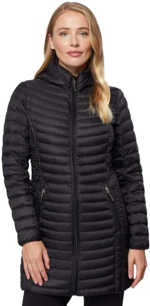 32 Degrees Women's 3/4 Ultra-Light Down Jacket| Slim Fit | Detachable Hood | Water Repellant