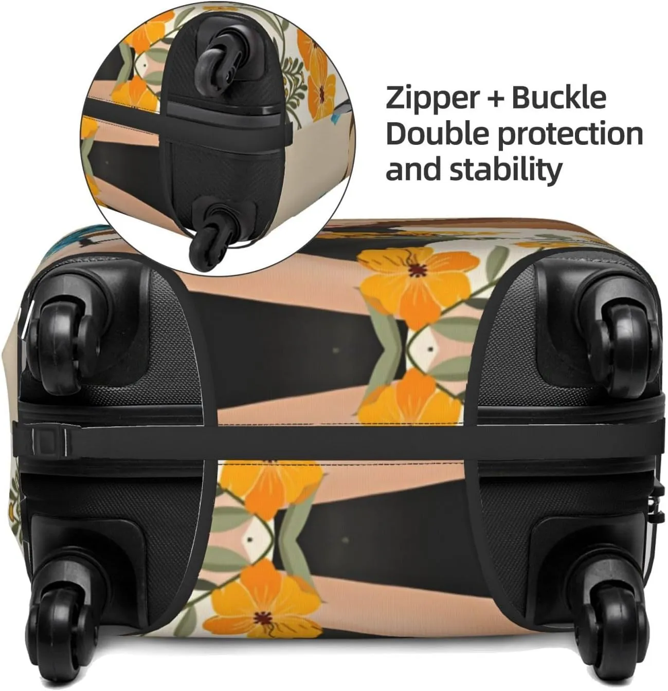 3D Elegant Girl Travel Luggage Cover Fits 18-32 Inch Luggage, Elastic Suitcase Cover Protector with Concealed Zipper for Wheeled Suitcase Tsa Approved