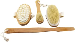 3pcs Skin Brush Natural Bristle Exfoliator for Body Dead Skin Cellulite Removal Polished Handle for Daily Use Massage Shower