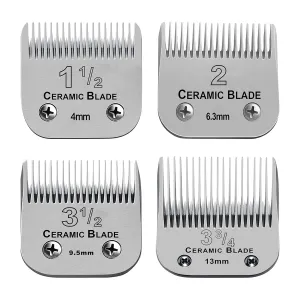 4 Packs Professional Detachable Replacement Ceramic Blades Set,Cut Length 4mm to 13mm,Compatible with Andis AGC,BDC,BGC,MBG Series/Oster Classic 76/Star-Teq/Power-Teq/A5 Clipper