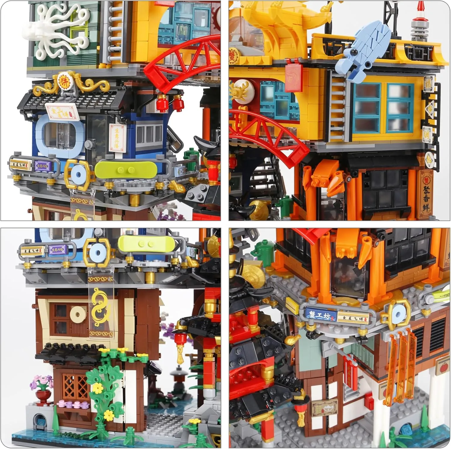 4184PCS Hong Kong City Mini Building Blocks Toys,Creative Chinese Style Street View Architecture Building Sets(Super Large and Not Compatible with Lego), Good Choice for 6  Boys, Girls or Adults