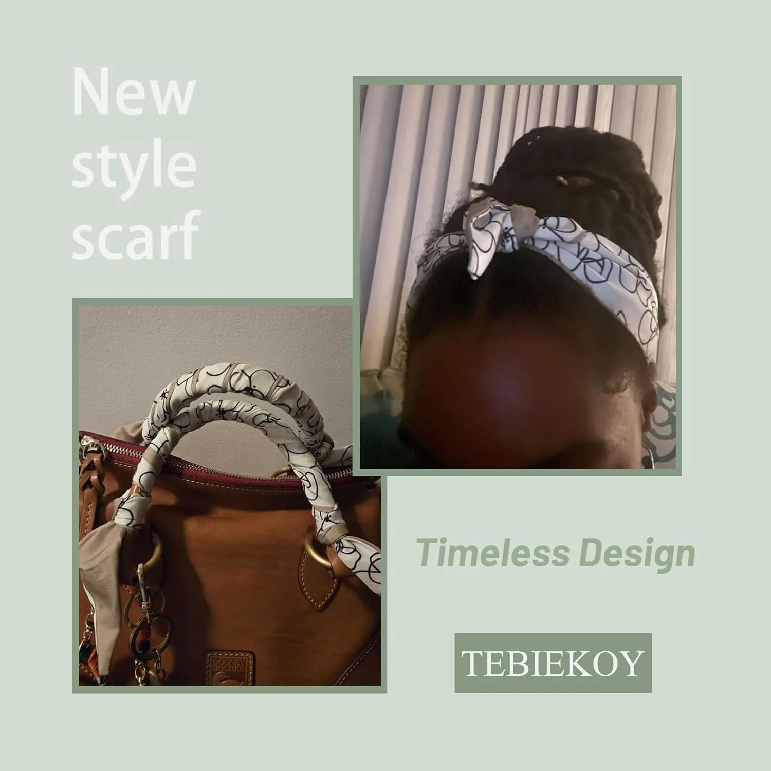 4Pcs Fashion Scarves for Women, Multifunctional Boho Scarves Headbands Satin Scarf for Bag Hair Accessories