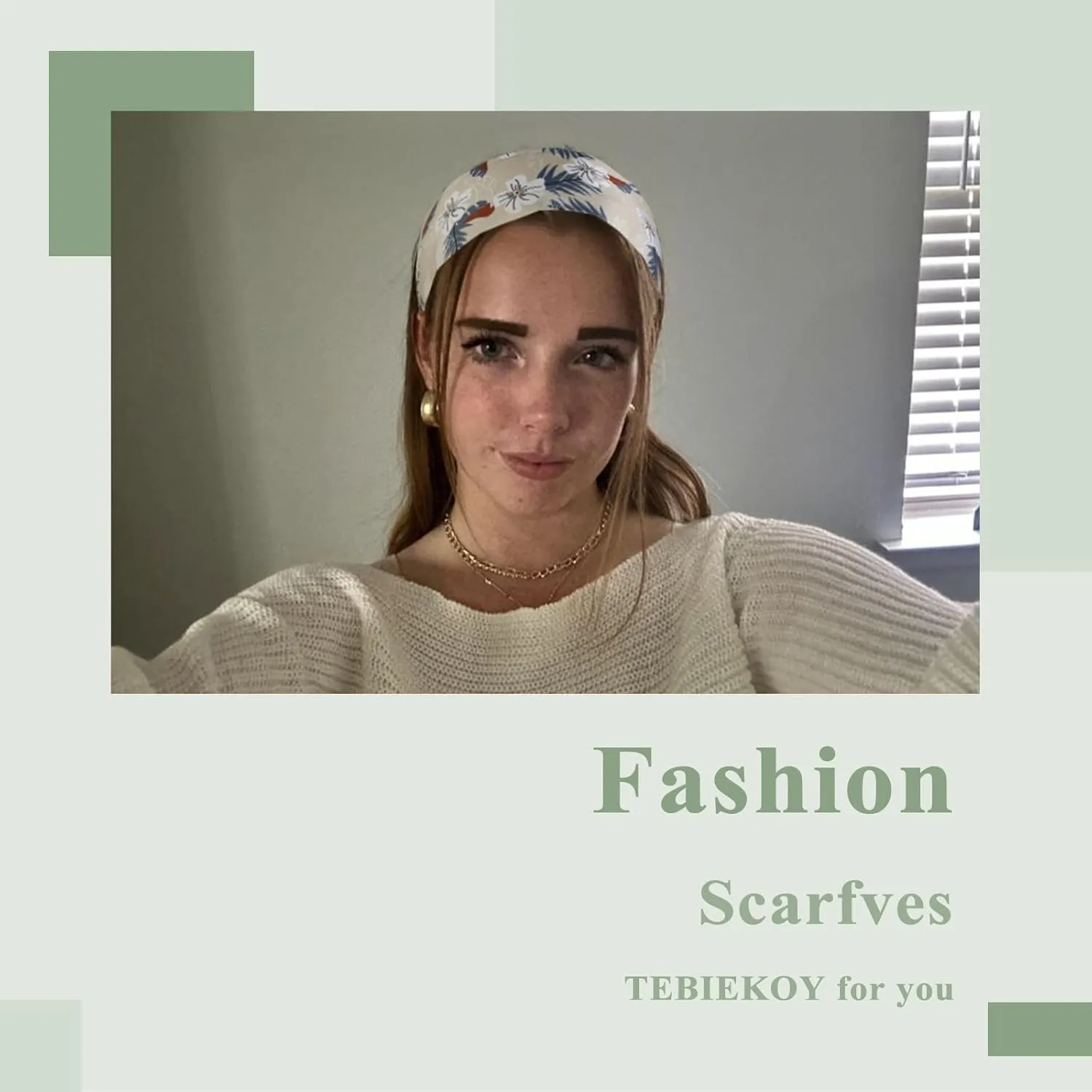 4Pcs Fashion Scarves for Women, Multifunctional Boho Scarves Headbands Satin Scarf for Bag Hair Accessories