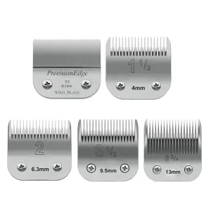 5 Packs Professional Detachable Replacement Ceramic Blades Set,Cut Length 000-1/50-Inch to3/64lnch,Compatible with Andis AGC,BDC,BGC,MBG Series/Oster Classic 76/Star-Teq/Power-Teq/A5 Clipper