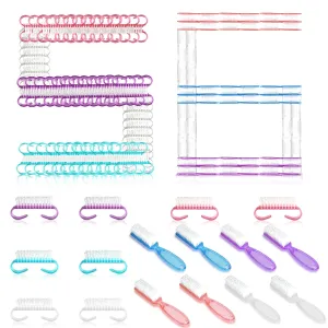 56 PCS Handle Grip Nail Brush, KUAOOAUK Nail Brush for Cleaning Fingernails, 2 Different Kinds Fingernail Scrub Cleaning Brushes for Toes, Pedicure Scrubbing Tool for Women Men Hands Feet (Multicolor)
