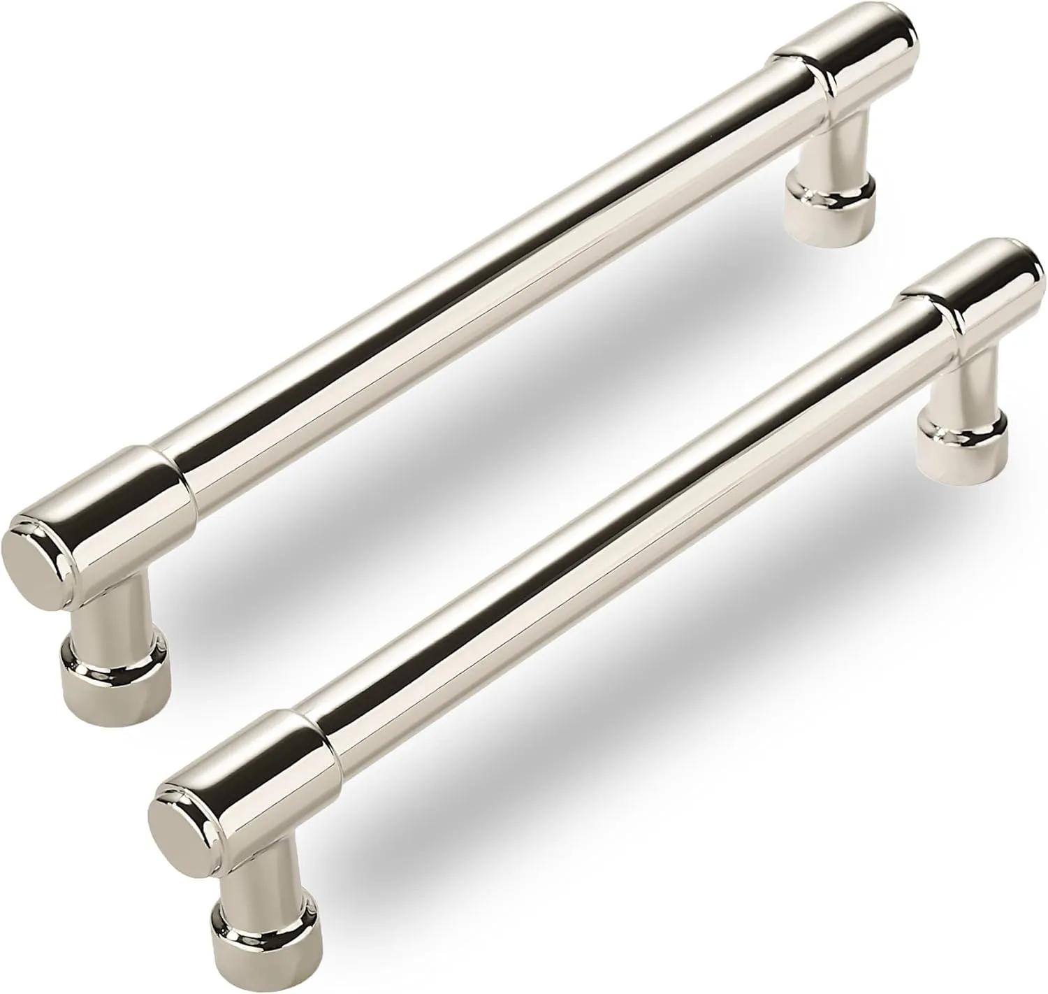 6 Pack Polished Nickel Cabinet Pulls,5 Inch(128mm) Hole Centers Cabinet Handles Kitchen Hardware for Cabinets and Drawer