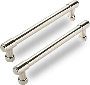 6 Pack Polished Nickel Cabinet Pulls,5 Inch(128mm) Hole Centers Cabinet Handles Kitchen Hardware for Cabinets and Drawer