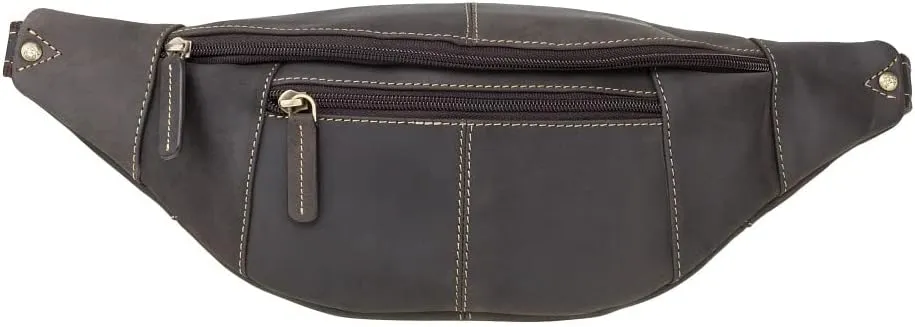 721 Genuine Soft Leather Bumbag Fanny Pack Waist Pouch (Oil Brown)