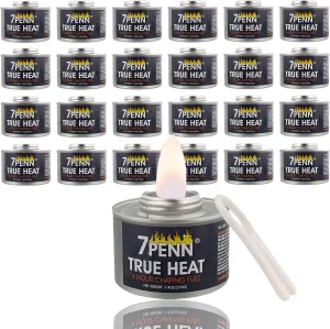 7Penn Buffet Food Warmers for Parties, 12 Pack - 6 Hour Chafing Dish Fuel Cans Catering Food Warmers Buffet Heating Food Warmer Party Canned Heat Burner with Bonus Lid Openers