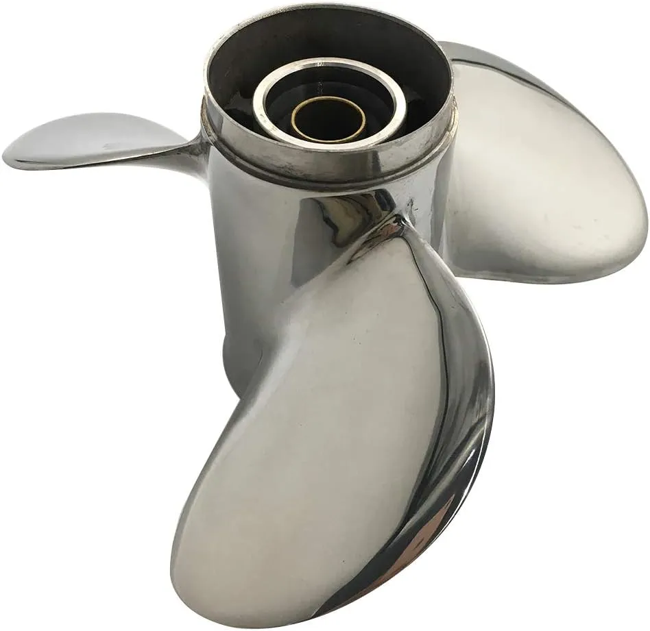 9.9x12 9.9x13 9.9x14 Stainless Steel Propeller for Tohatsu Nissan Outboards 25/30HP 3 Blade 10 Spline RH SS Props Polished