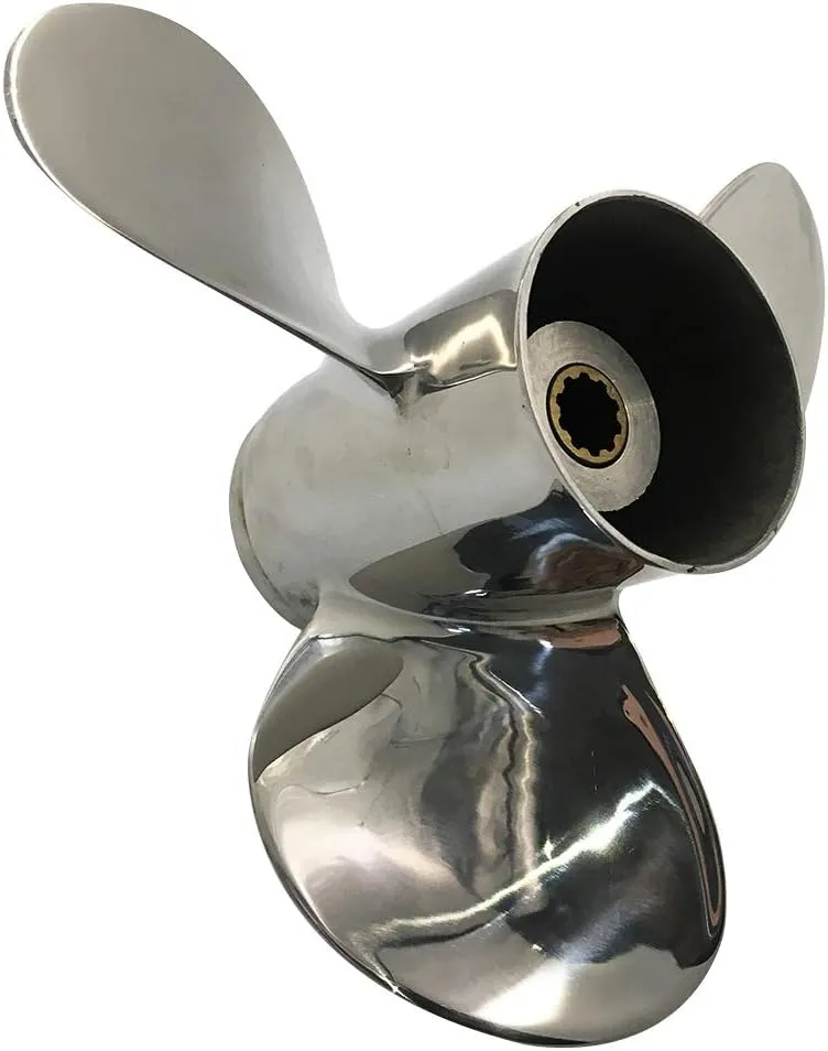 9.9x12 9.9x13 9.9x14 Stainless Steel Propeller for Tohatsu Nissan Outboards 25/30HP 3 Blade 10 Spline RH SS Props Polished