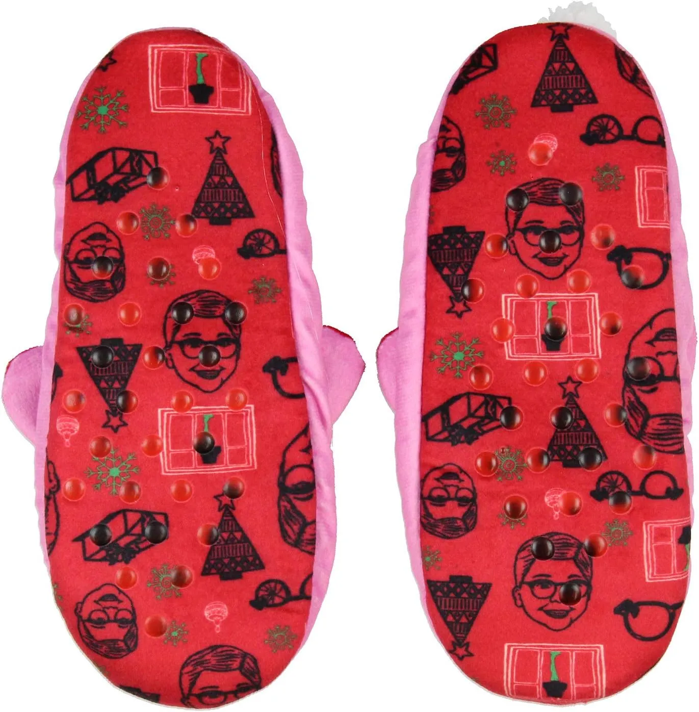 A Christmas Story Pink Bunny Slippers with No-Slip Sole For Women Men