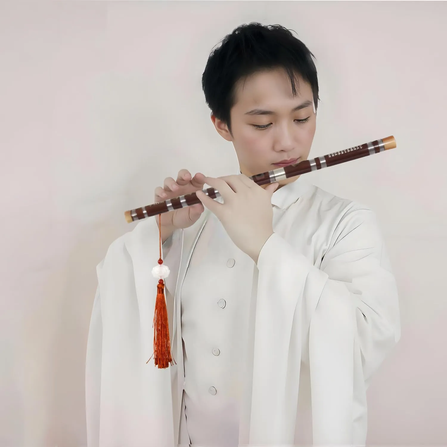 A Key - Bamboo Flute Professional Bitter Bamboo Dizi Handmade Traditional Chinese Musical Instrument Suitable for Beginners
