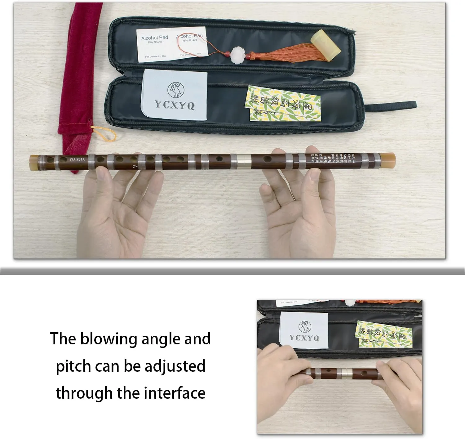 A Key - Bamboo Flute Professional Bitter Bamboo Dizi Handmade Traditional Chinese Musical Instrument Suitable for Beginners