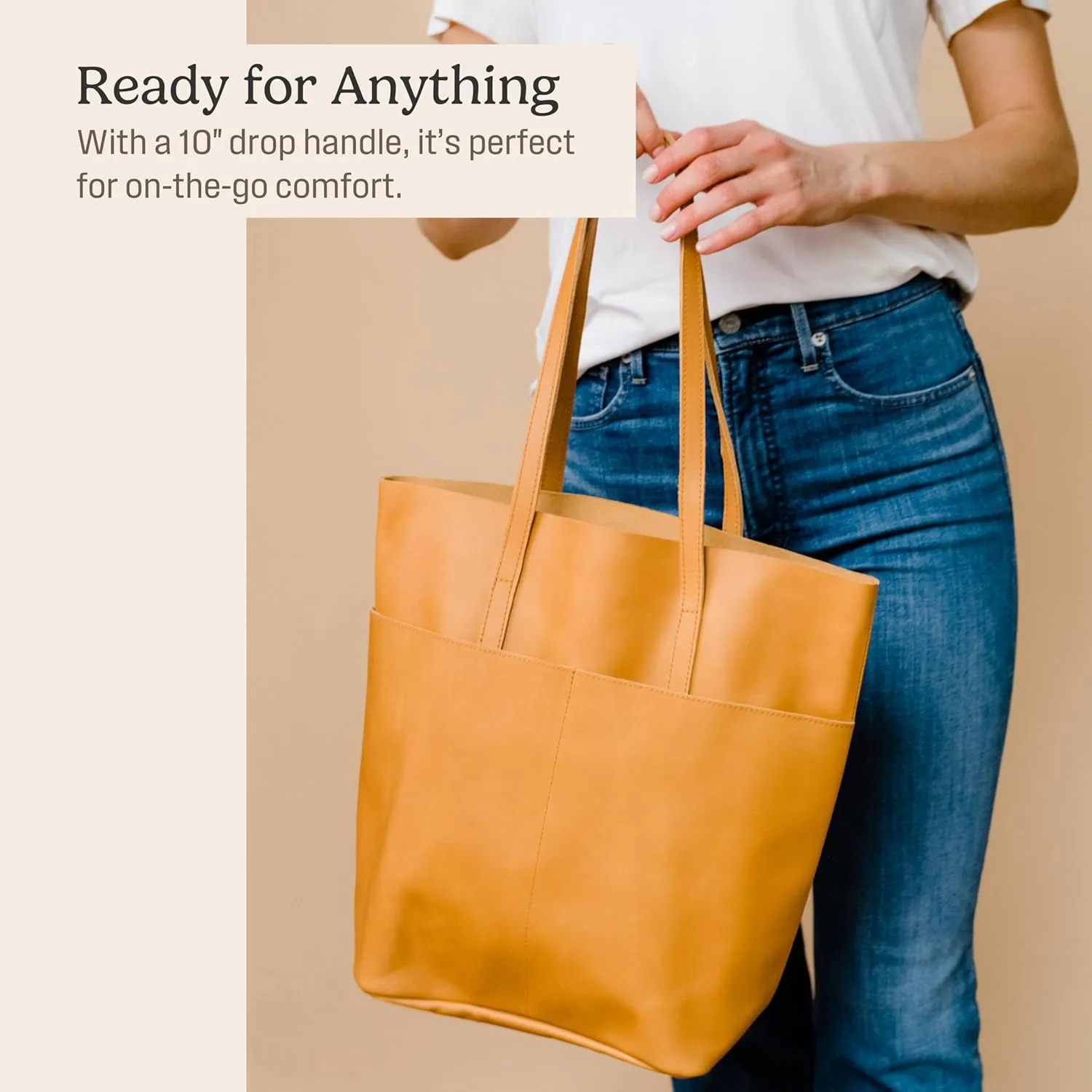 ABLE Clothing Leather Tote Bag for Women,Stylish, Handcrafted, Accessory and Utility Tote Bag with Drop Straps