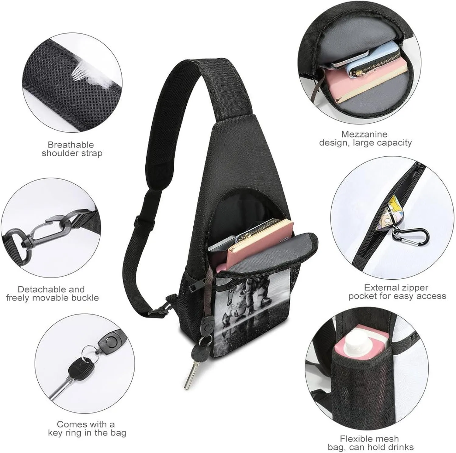 Adjustable Fanny Waist Pack Pouch, Crossbody Durable Runners Bag Wallet for Sports Cycling Gym Hiking Fitness Women Men