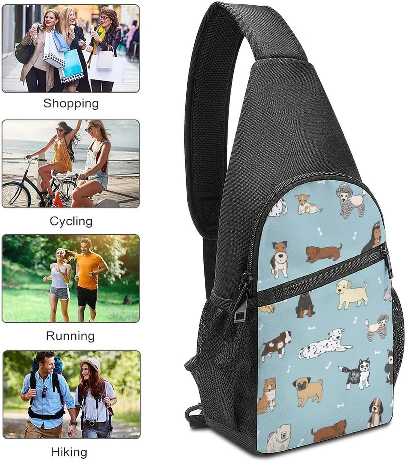 Adjustable Fanny Waist Pack Pouch, Crossbody Durable Runners Bag Wallet for Sports Cycling Gym Hiking Fitness Women Men