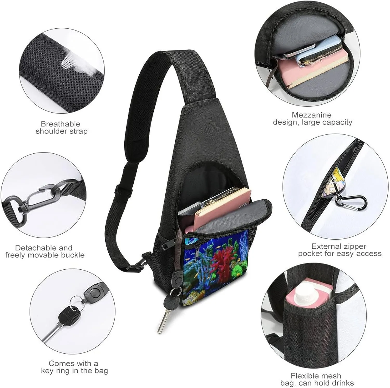 Adjustable Fanny Waist Pack Pouch, Crossbody Durable Runners Bag Wallet for Sports Cycling Gym Hiking Fitness Women Men