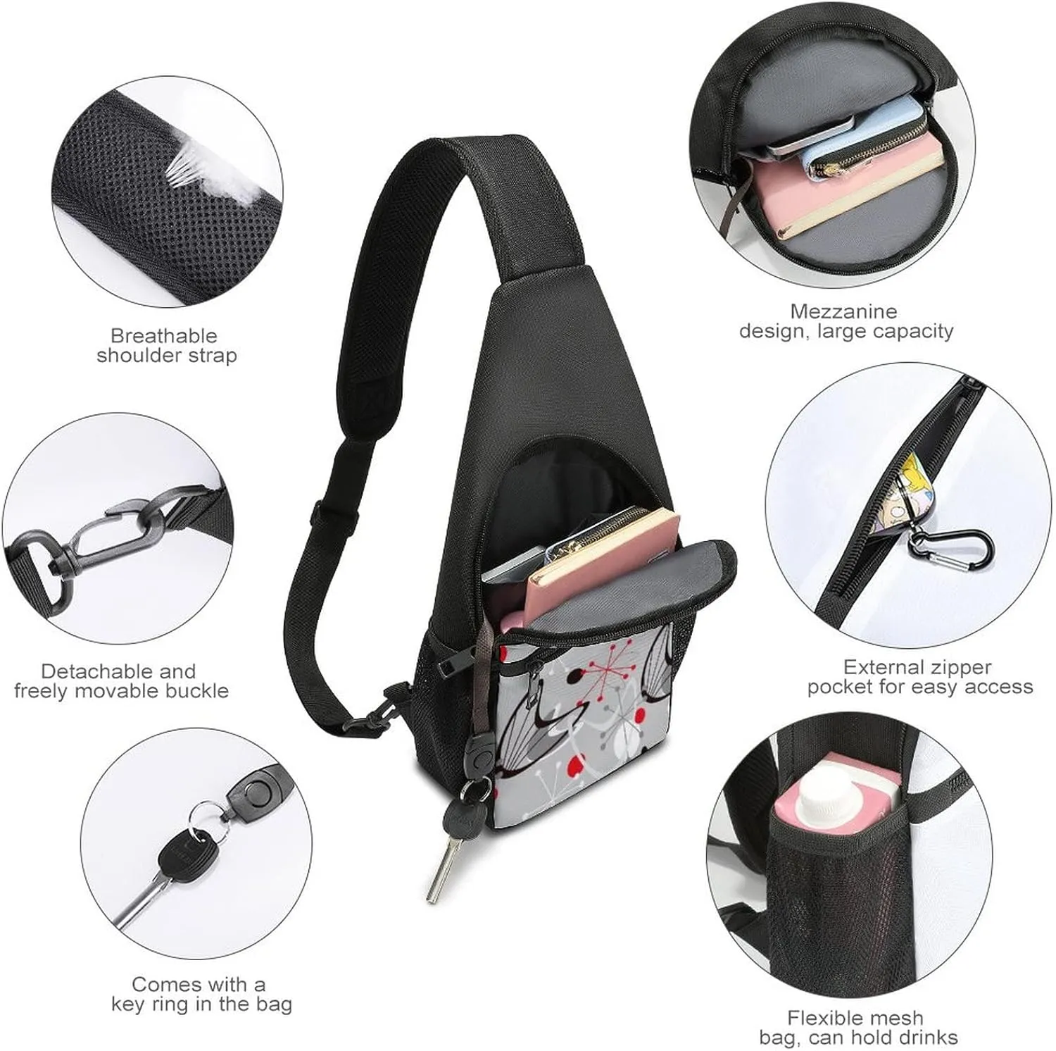 Adjustable Fanny Waist Pack Pouch, Crossbody Durable Runners Bag Wallet for Sports Cycling Gym Hiking Fitness Women Men