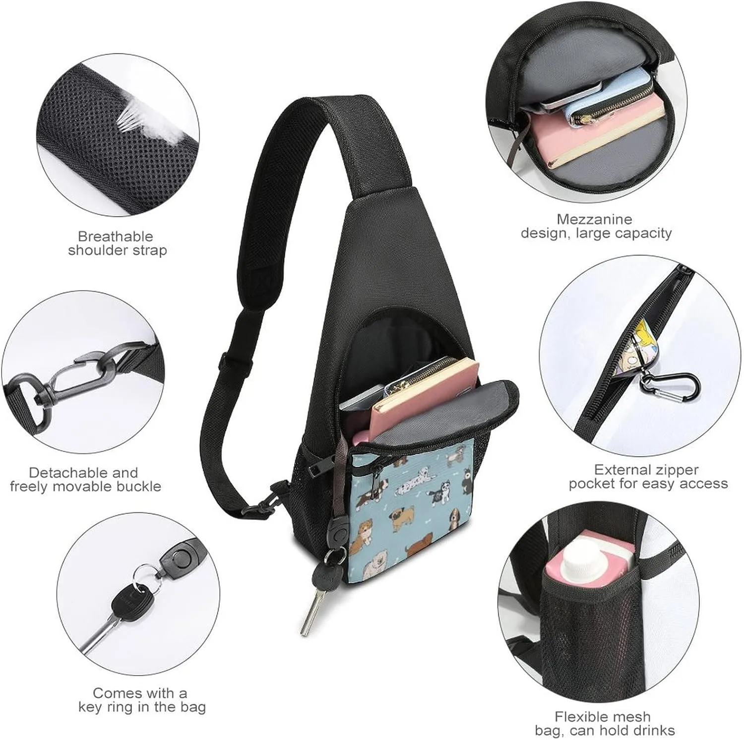 Adjustable Fanny Waist Pack Pouch, Crossbody Durable Runners Bag Wallet for Sports Cycling Gym Hiking Fitness Women Men