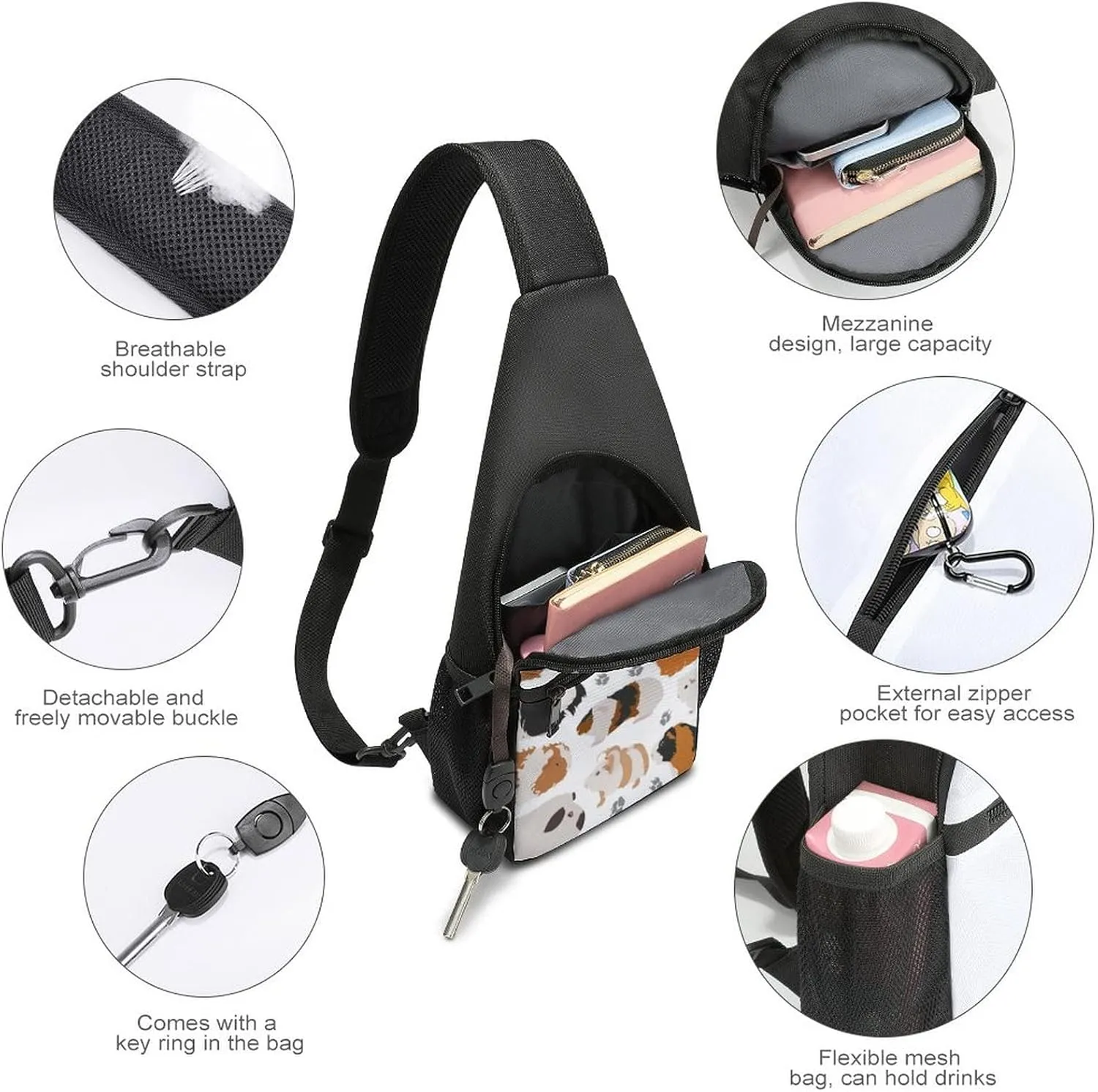 Adjustable Fanny Waist Pack Pouch, Crossbody Durable Runners Bag Wallet for Sports Cycling Gym Hiking Fitness Women Men