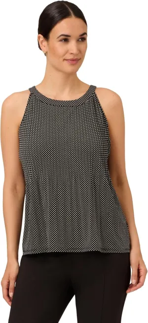 Adrianna Papell Women's Printed Pleated Halter Top