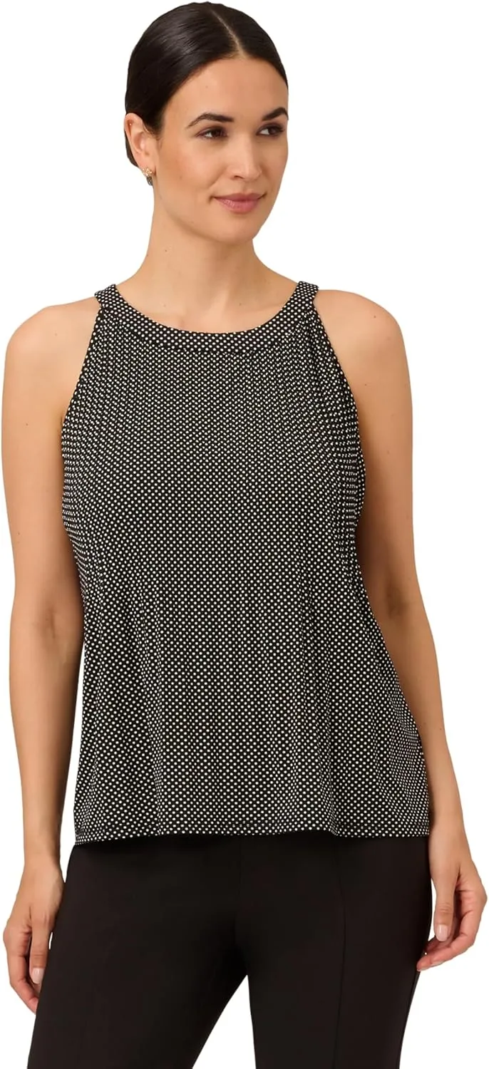 Adrianna Papell Women's Printed Pleated Halter Top