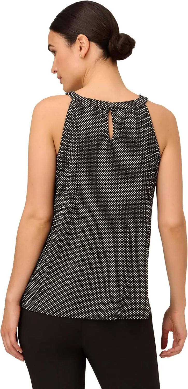 Adrianna Papell Women's Printed Pleated Halter Top