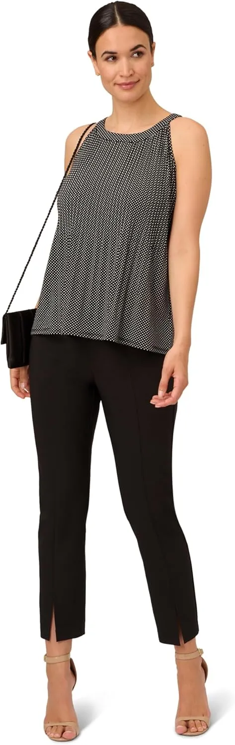 Adrianna Papell Women's Printed Pleated Halter Top