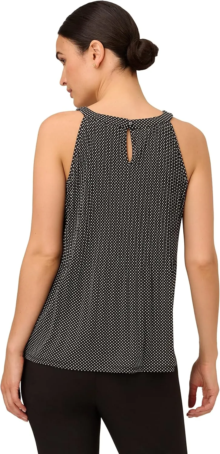 Adrianna Papell Women's Printed Pleated Halter Top