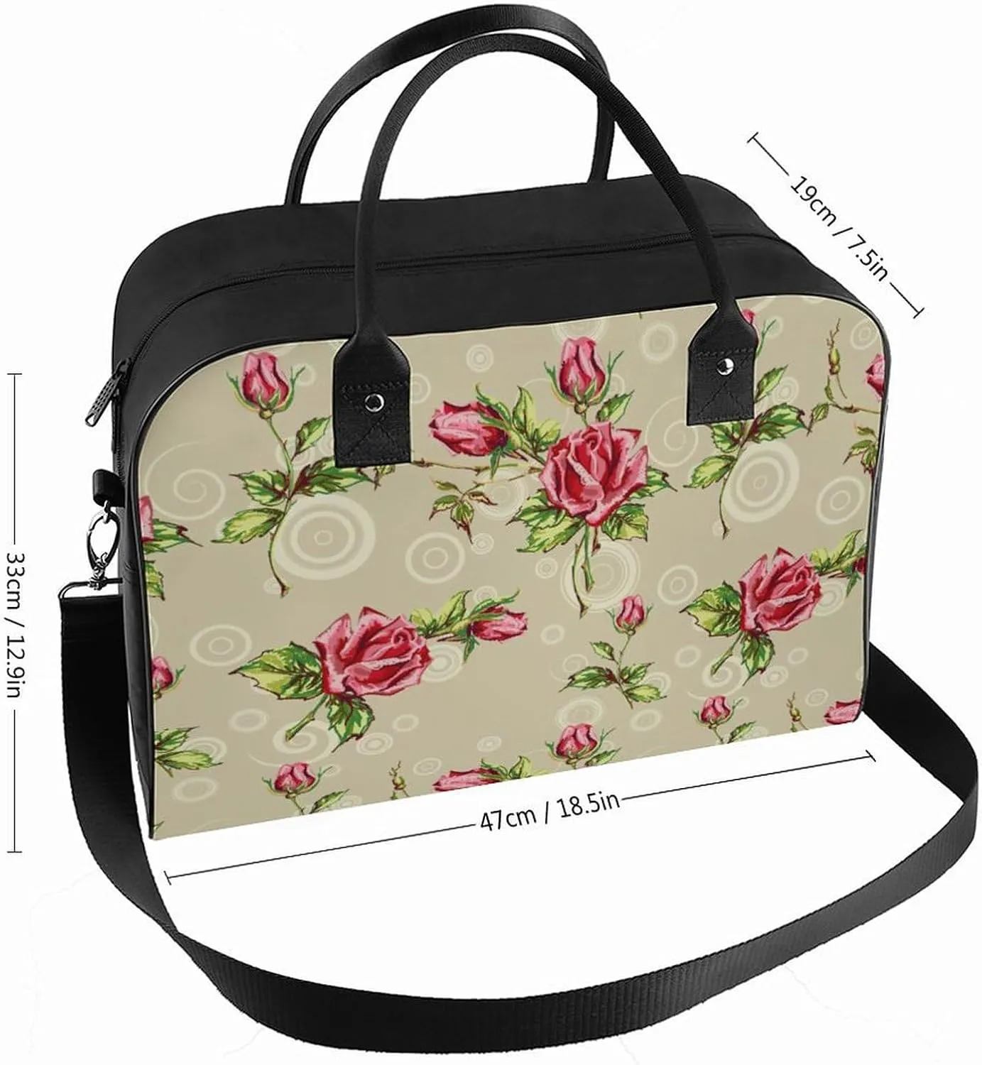 Adults Casual Nylon Colorful Butterfly Elegant Handbag for Travel 13" X 19" X 8"