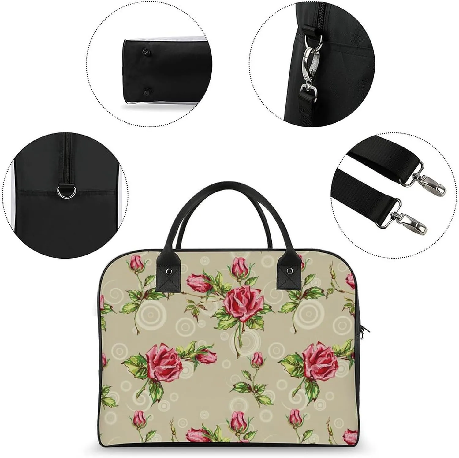 Adults Casual Nylon Colorful Butterfly Elegant Handbag for Travel 13" X 19" X 8"