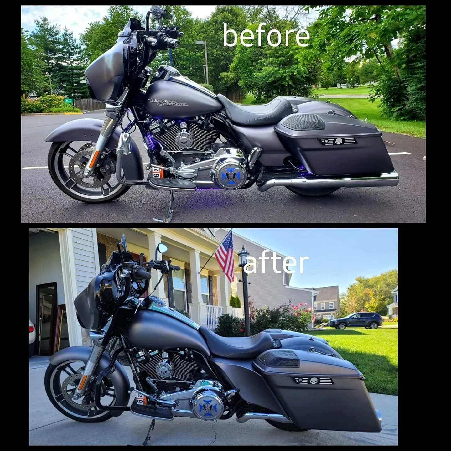 Advanblack Harley Motorcycle Hard Saddlebags 4.5" Stretched Extended Saddlebags w/Security Knobs Fits for H-D Touring 2014-2023 Road King Electra Road Street Glide Ultra Classic (Velocity Red Sunglo)