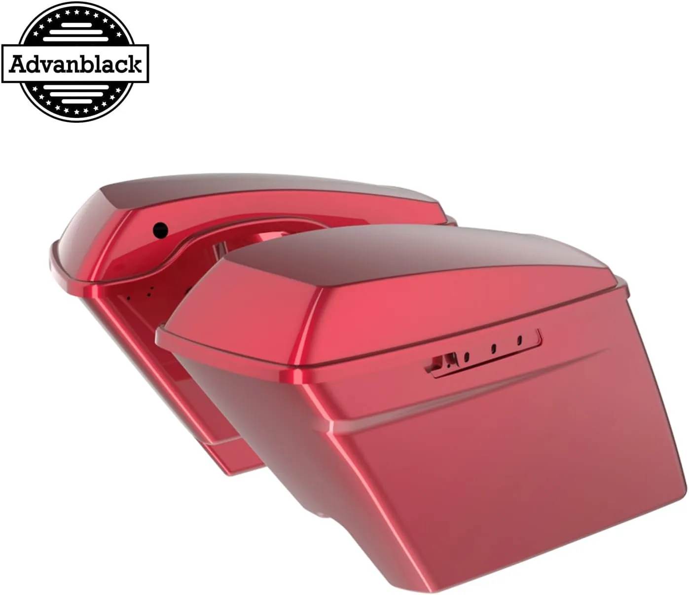 Advanblack Harley Motorcycle Hard Saddlebags 4.5" Stretched Extended Saddlebags w/Security Knobs Fits for H-D Touring 2014-2023 Road King Electra Road Street Glide Ultra Classic (Velocity Red Sunglo)