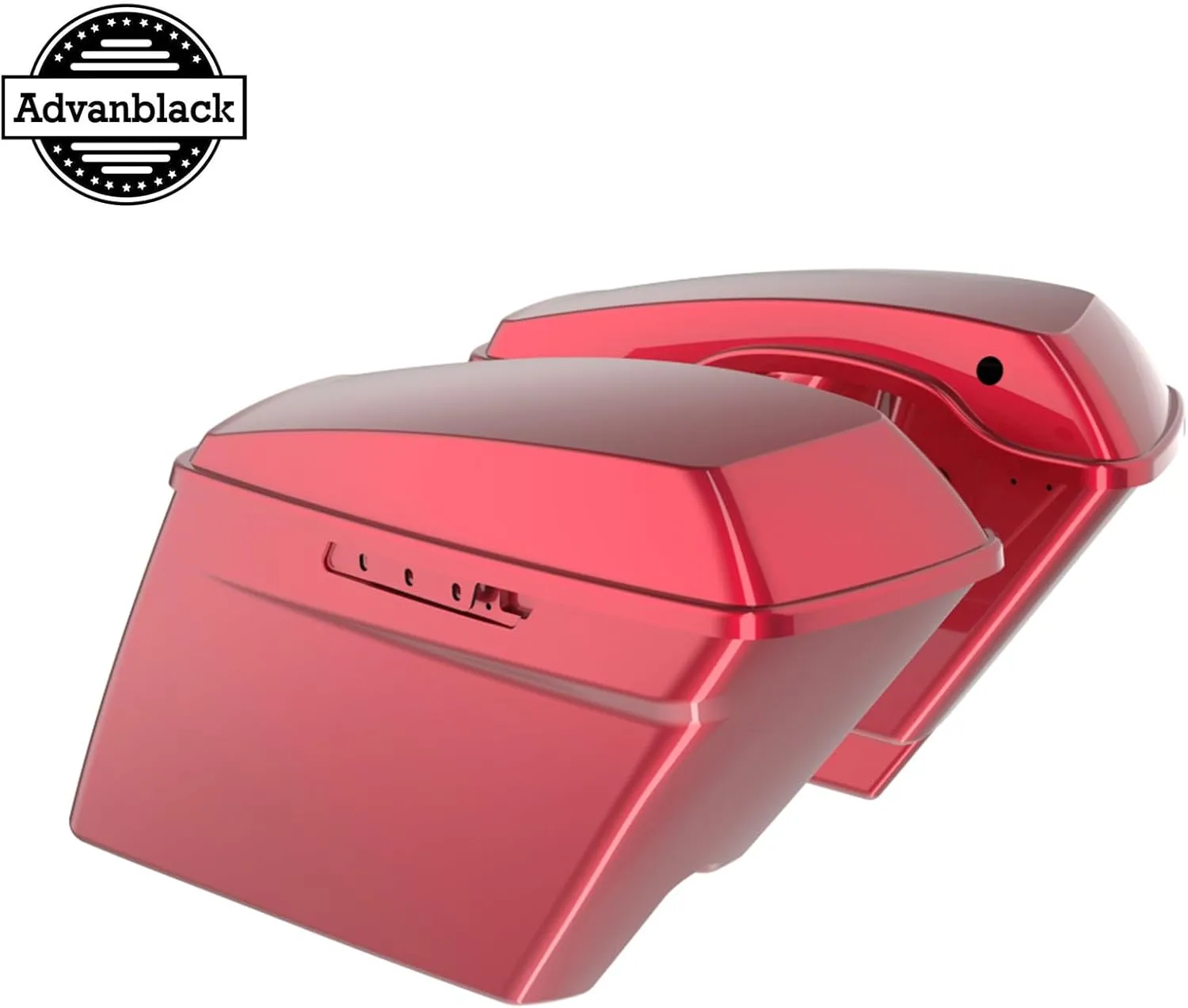Advanblack Harley Motorcycle Hard Saddlebags 4.5" Stretched Extended Saddlebags w/Security Knobs Fits for H-D Touring 2014-2023 Road King Electra Road Street Glide Ultra Classic (Velocity Red Sunglo)