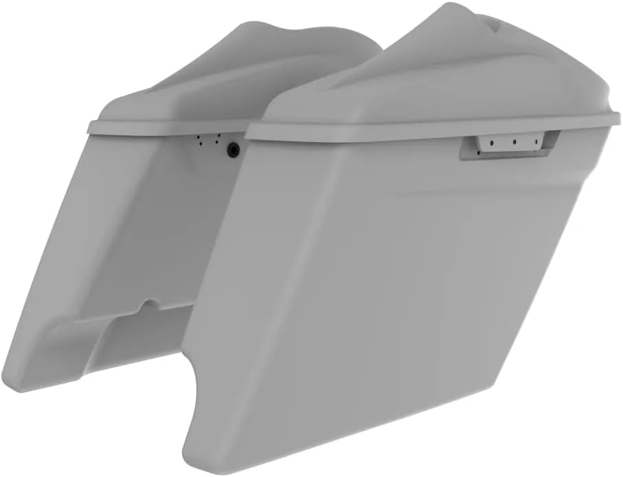 Advanblack Stretched Saddlebags Compatible with Harley H-D Touring FLH 2014  (Hard Candy Mercury, 8 inch Speaker Lids)