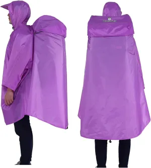Adventure World Globotrekker Backpack Poncho Lightweight Waterproof Rain Poncho for Hiking, Camping, Travel & Outdoor Use