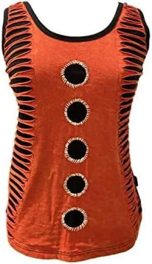 Agan Traders Women's 2025 Spring Summer Bohemian Soft Knit Light Cotton Sleeveless Wide Strap Rib Tank Top Blouse